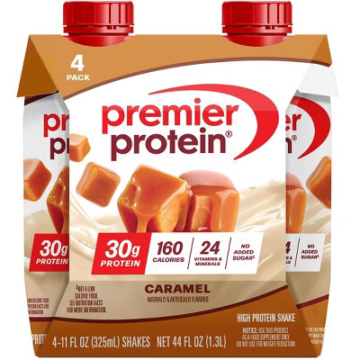 Premier Protein Nutritional Shake Caramel Non-Caffeinated Whey Protein - 11 fl oz/4pk: Keto Certified, Gluten-Free, Meal Replacement, Ready to Drink | Target