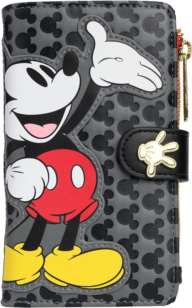 Loungefly Disney Mickey Mouse Faux Leather Wallet Womens Snap Flap Clutch | Amazon (US)
