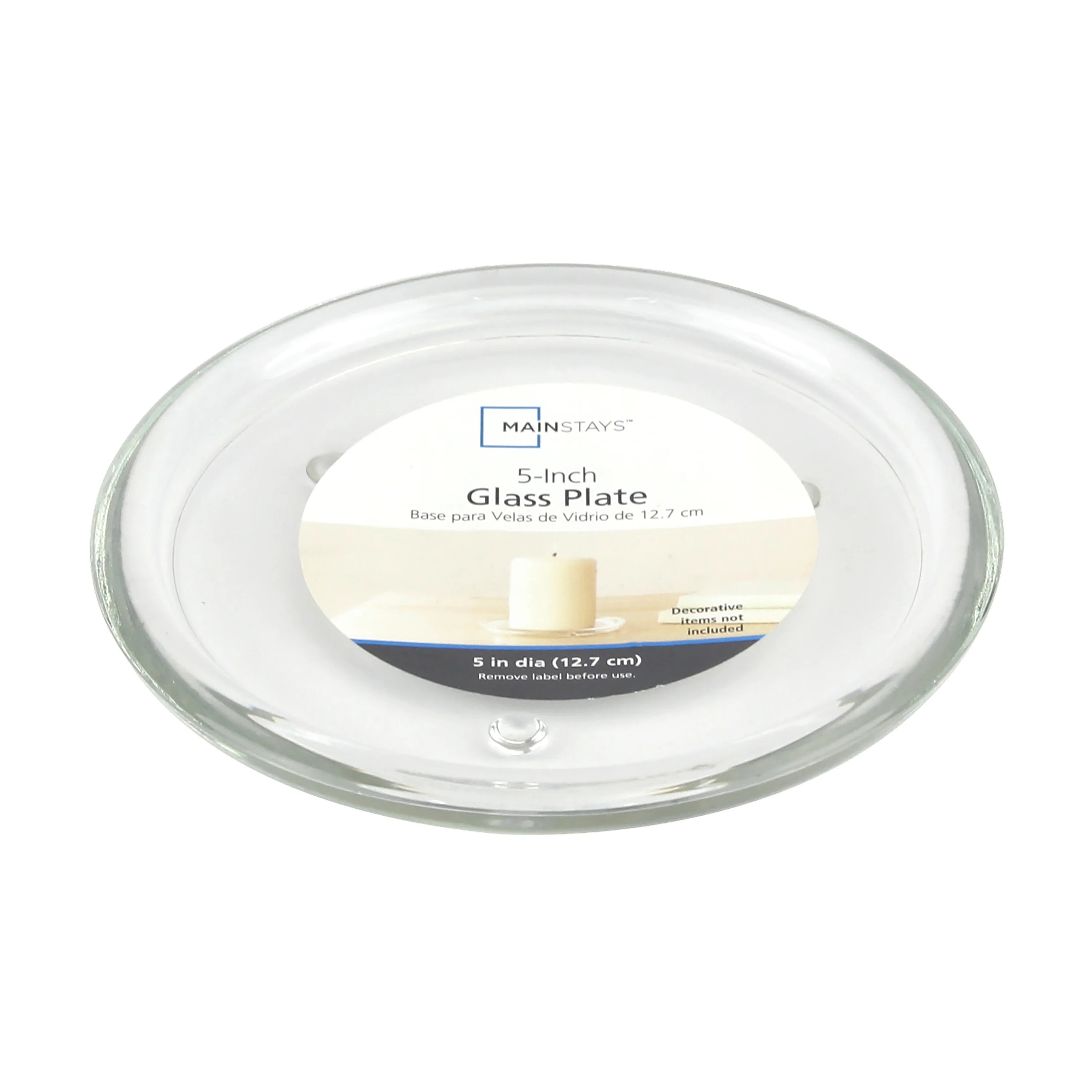 Mainstays 5 Inch Decorative Candle Holder Plate, Clear - Walmart.com | Walmart (US)
