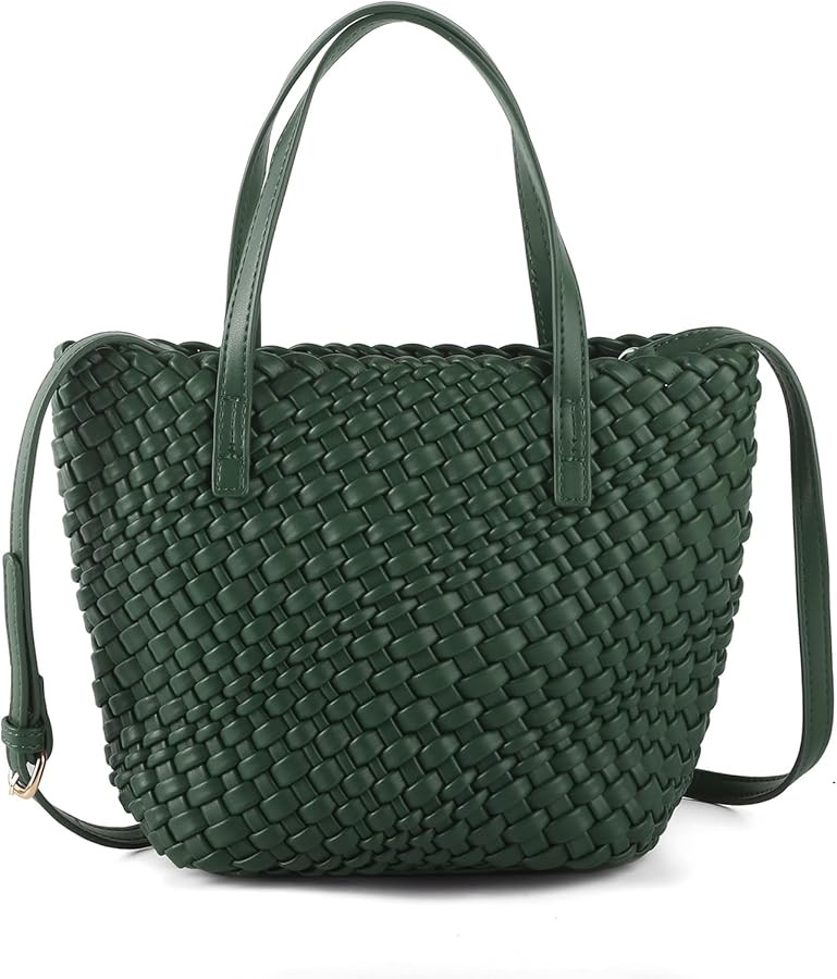 Woven Bags for Women Tote Hobo Shoulder Crossbody Bags PU Leather Handwoven Purse Summer Beach Tr... | Amazon (US)