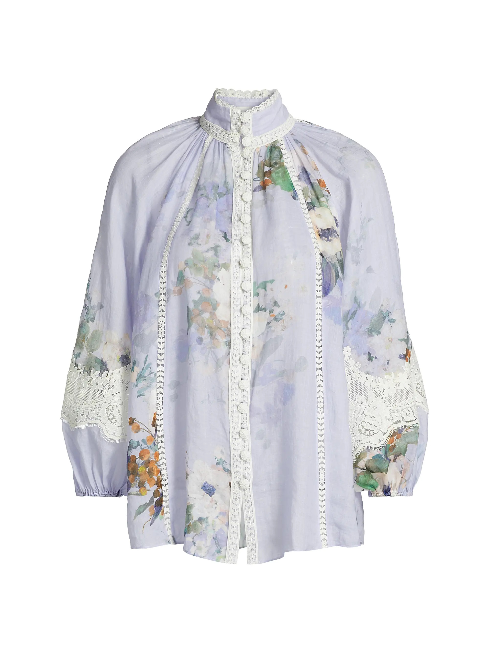 Everley Lace-Trim Blouse | Saks Fifth Avenue