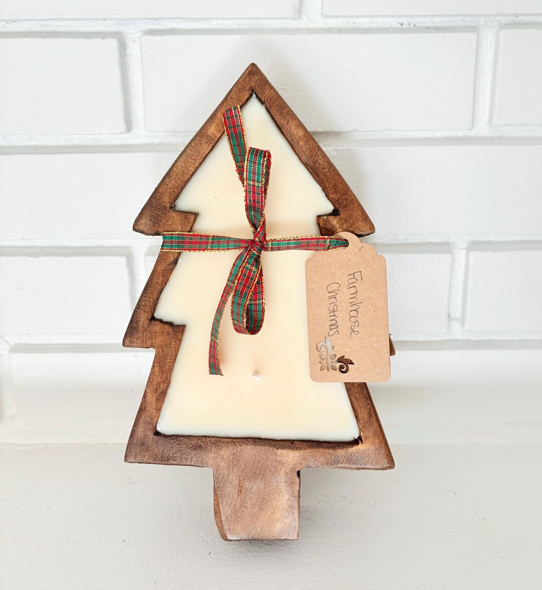 Christmas Tree Wood Bowl Candle | Soy Blend | Home Decor | Holiday Decor | Christmas Gift | Chris... | Etsy (US)