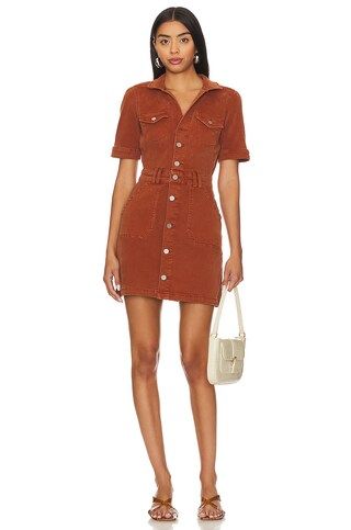 PAIGE Mayslie Denim Dress in Burnt Terracotta from Revolve.com | Revolve Clothing (Global)