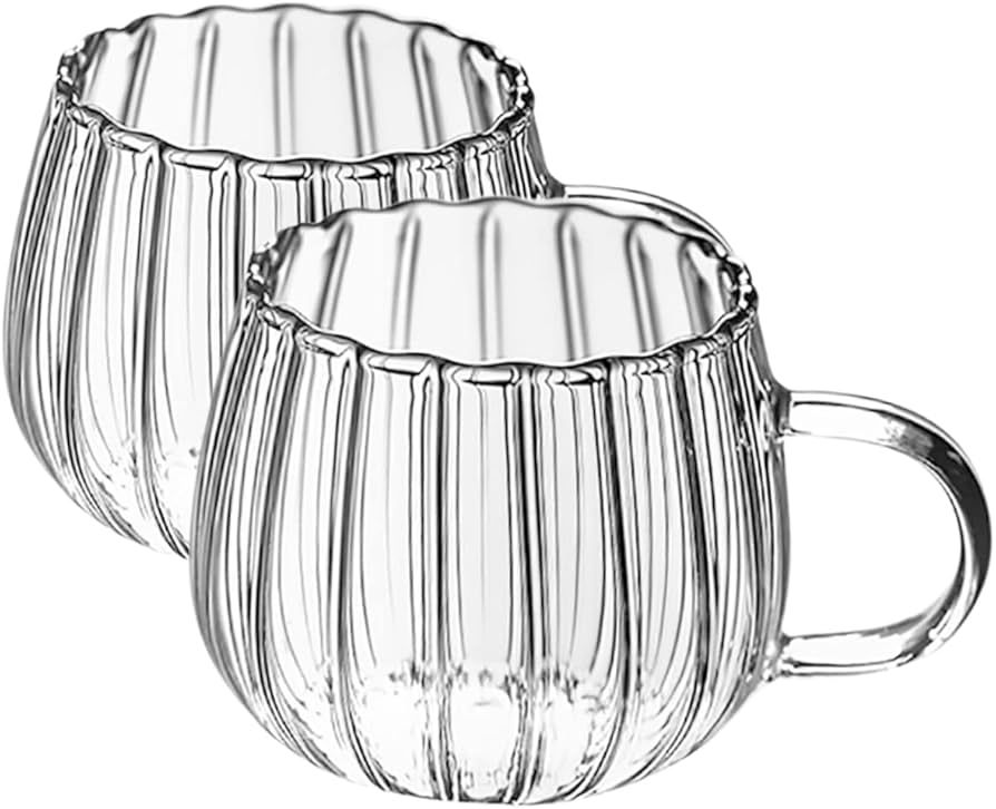 DOITOOL Pumpkin Mug Cups 2pcs Glass Pumpkin Cups Clear Glass Mugs Office Coffee Mug Clear Tea Mug... | Amazon (US)