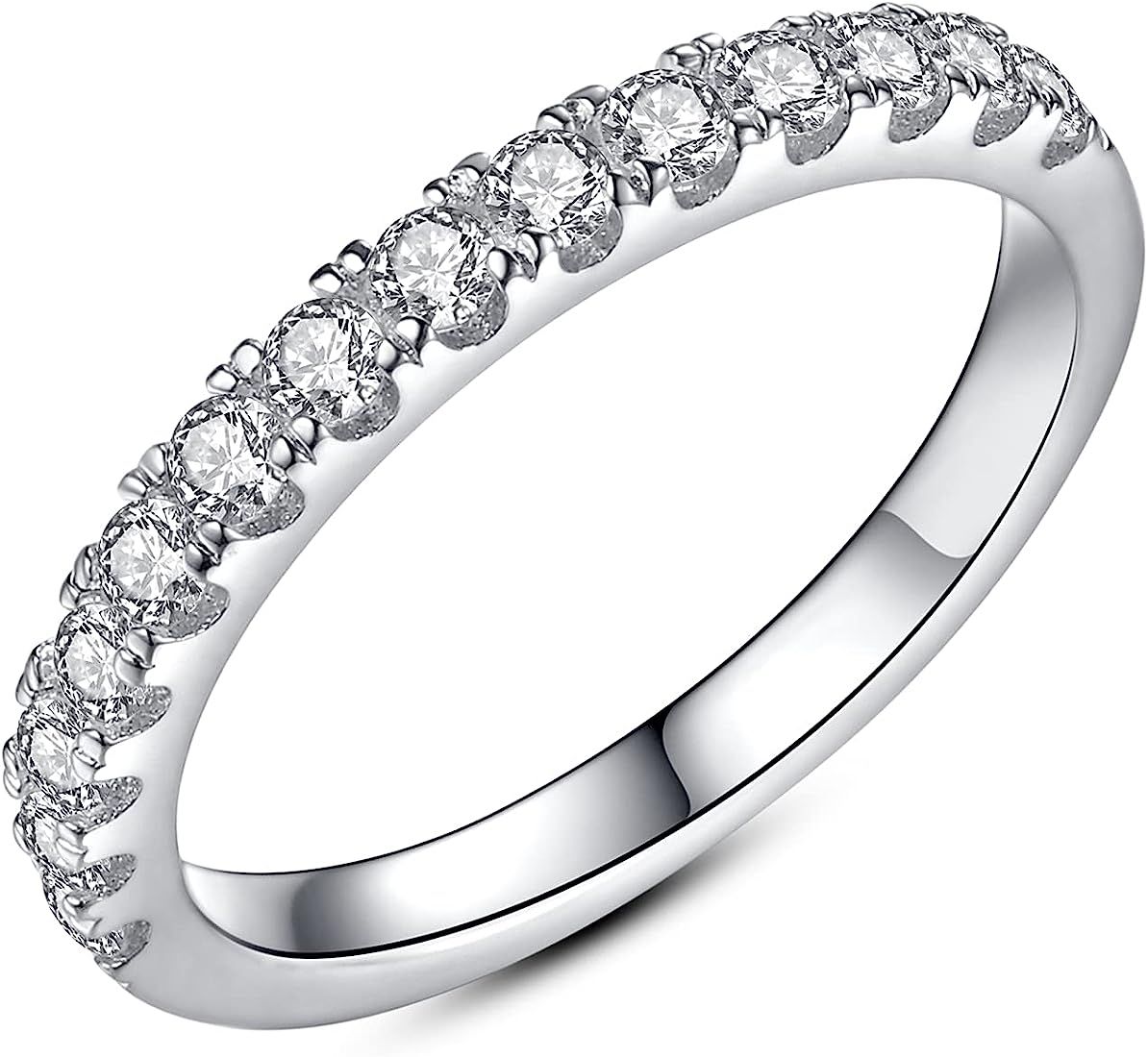 IMOLOVE Moissanite Wedding Band, Wedding Rings for Women, 0.3 ct D Color VVS1 Lab Created Diamond... | Amazon (US)
