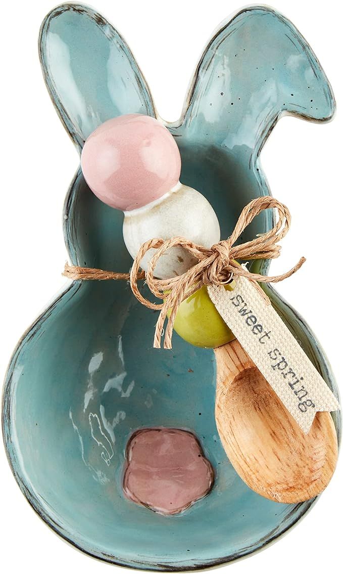 Mud Pie Easter Bunny Candy Dish, 6" x 3 1/2", Blue | Amazon (US)