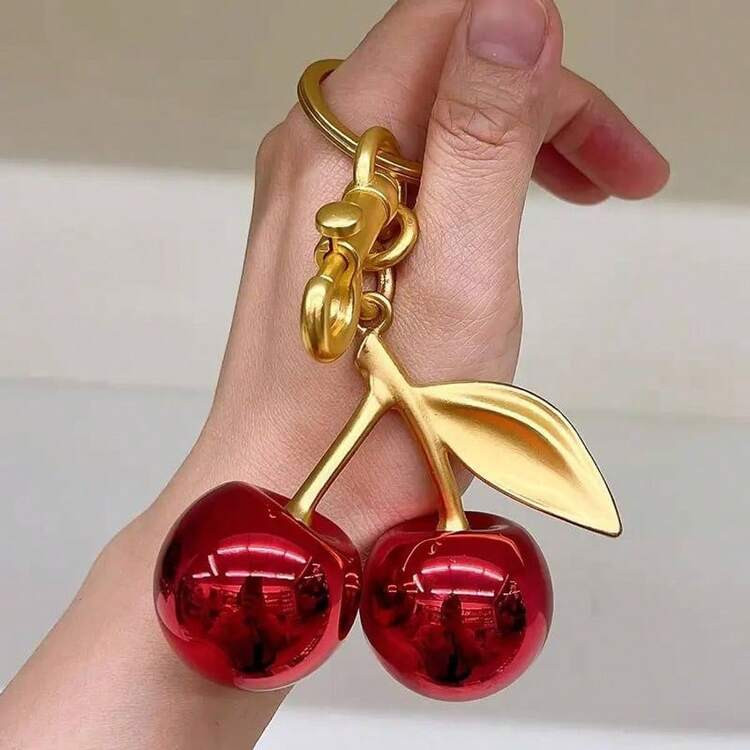 Adorable Cherry Keychain For Women - Featuring Cute Apple & Strawberry Charms, Perfect As A Bag Accessory Or Gift For Birthday/Christmas. This Playful Key Ring Adds A Sweet Touch To Keys, Purses, Or Backpacks, Making It An Ideal Present For Friends, Family, Or Yourself! | SHEIN