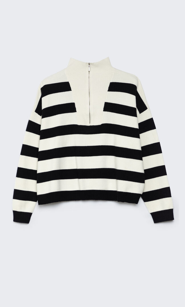 Knit sweater with zip - Women's fashion | Stradivarius United Kingdom | Stradivarius (UK)