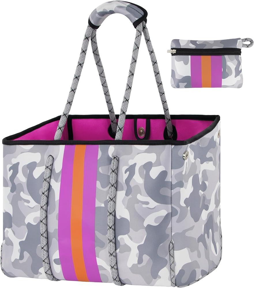 QOGiR Neoprene Multipurpose Beach Bag Tote with Inner Zipper Pocket … … … | Amazon (US)