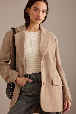 Selected Femme Britt Oversized Wool-Blend Blazer | Anthropologie (UK)