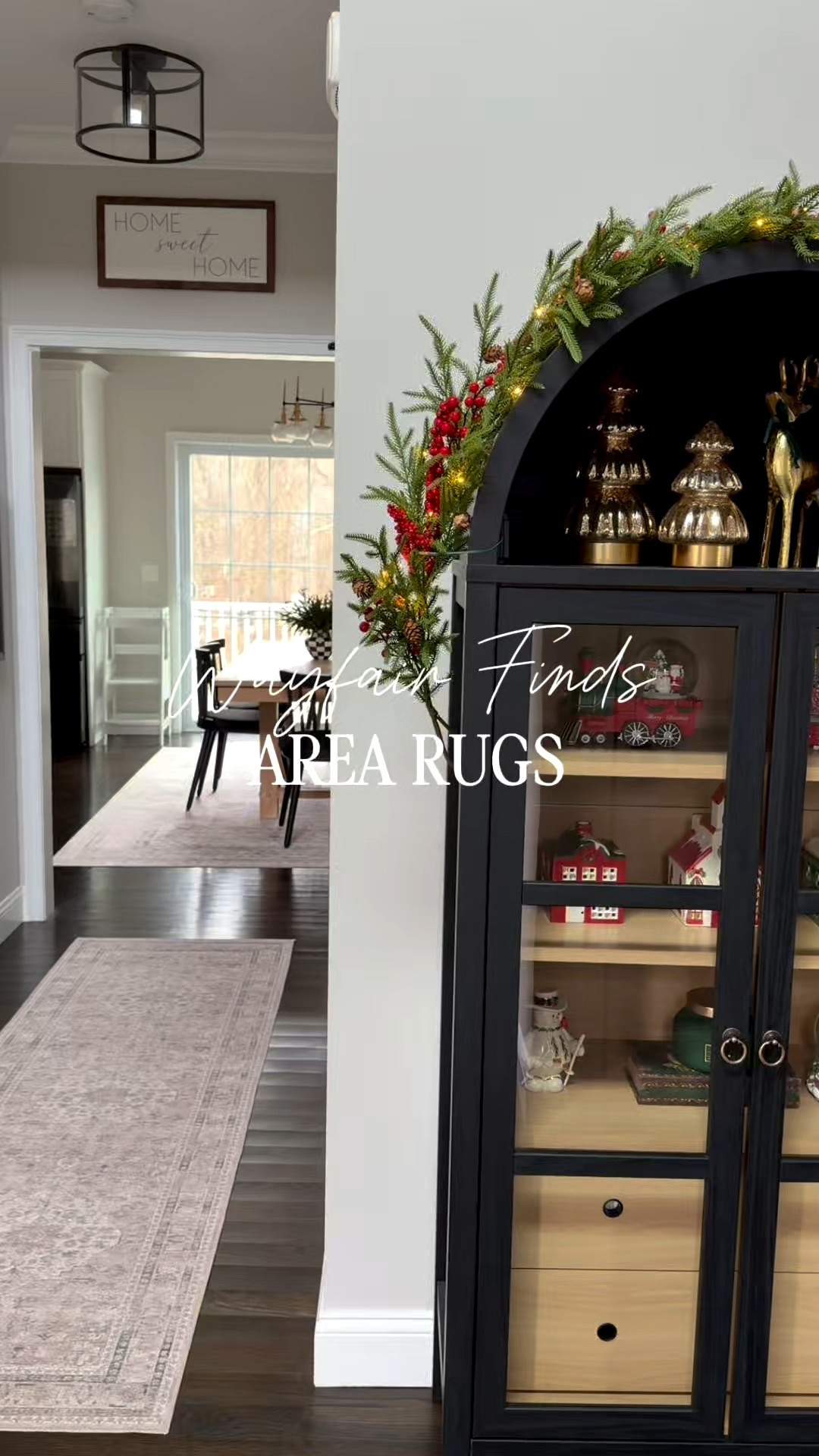 Our 8x10 area rug under our new kitchen table + hallway runner 🖤

#LTKHome #LTKCyberWeek #LTKSaleAlert