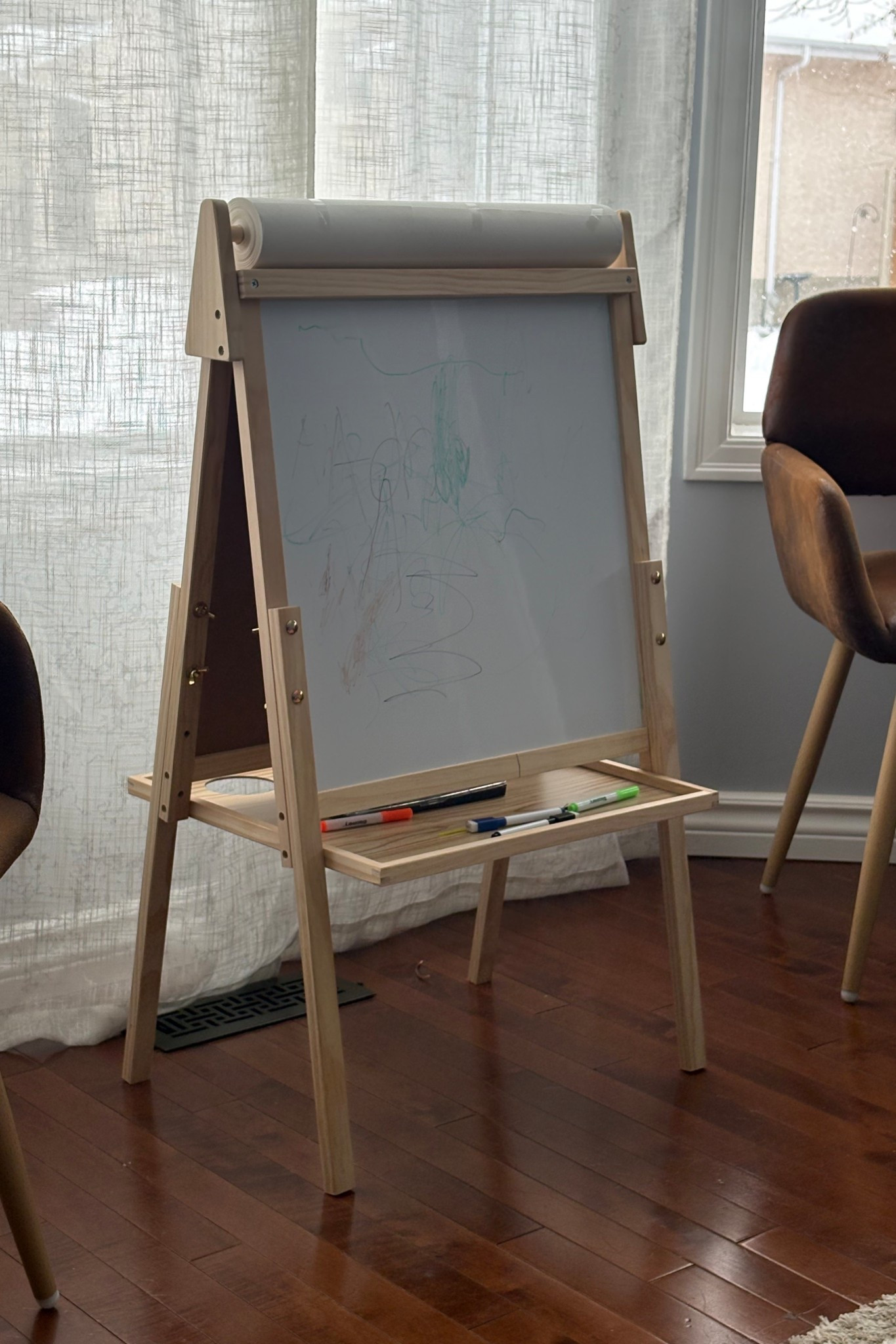 If you child is into painting, coloring and drawing, get them this. This easel grows with them (adjustable height) has a white board, chalk board and paper. 

#LTKHome #LTKKids