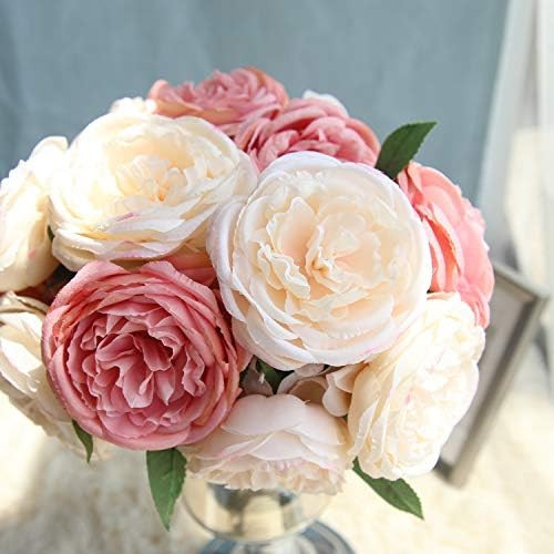 TRvancat Artificial Peonies Silk Flowers - Peony Bouquet 5 Heads Fake Flowers for Wedding Home De... | Amazon (US)