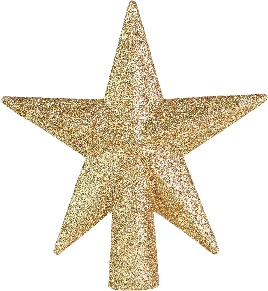 Ornativity Glitter Star Tree Topper - Christmas Small Tabletop Mini Desk Top Decorative Holiday B... | Amazon (US)