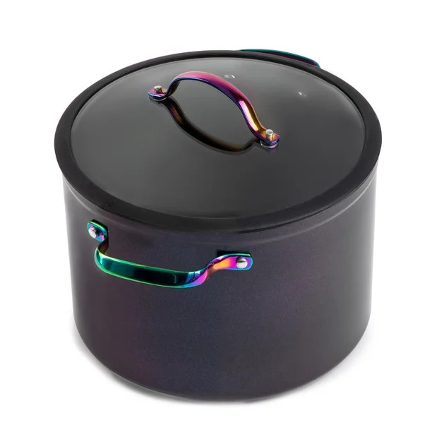 Thyme & Table Non-Stick 8 Quart Rainbow Stock Pot with Glass Lid - Walmart.com | Walmart (US)