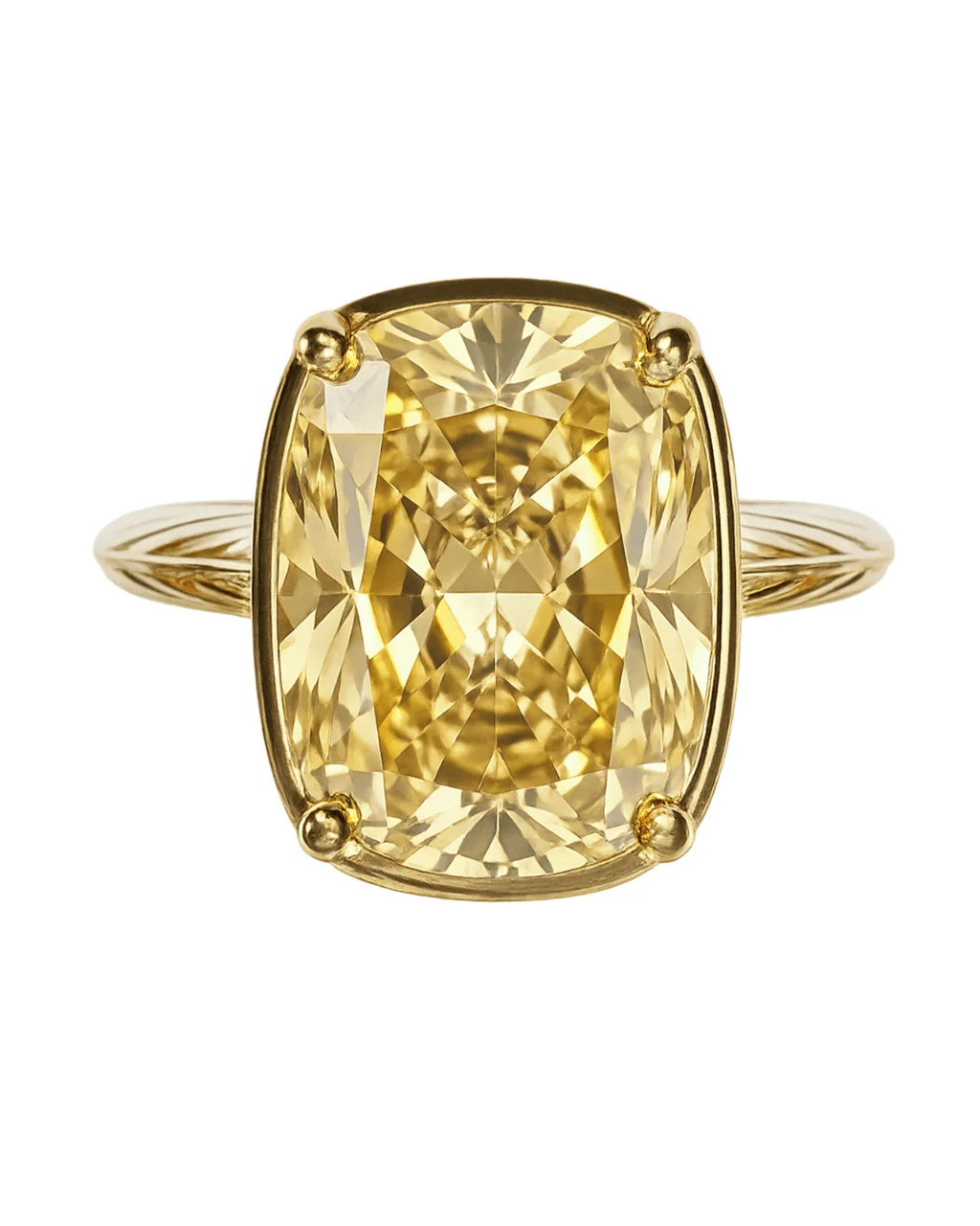 Sterling Silver Elongated Cushion Light Yellow CZ Cocktail Ring | Sterling Forever
