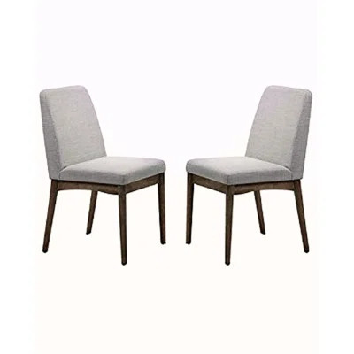 Mid-Century Style Dining Chairs 2Pcs Set Fabric Upholstered Cushion Chair | Wayfair North America