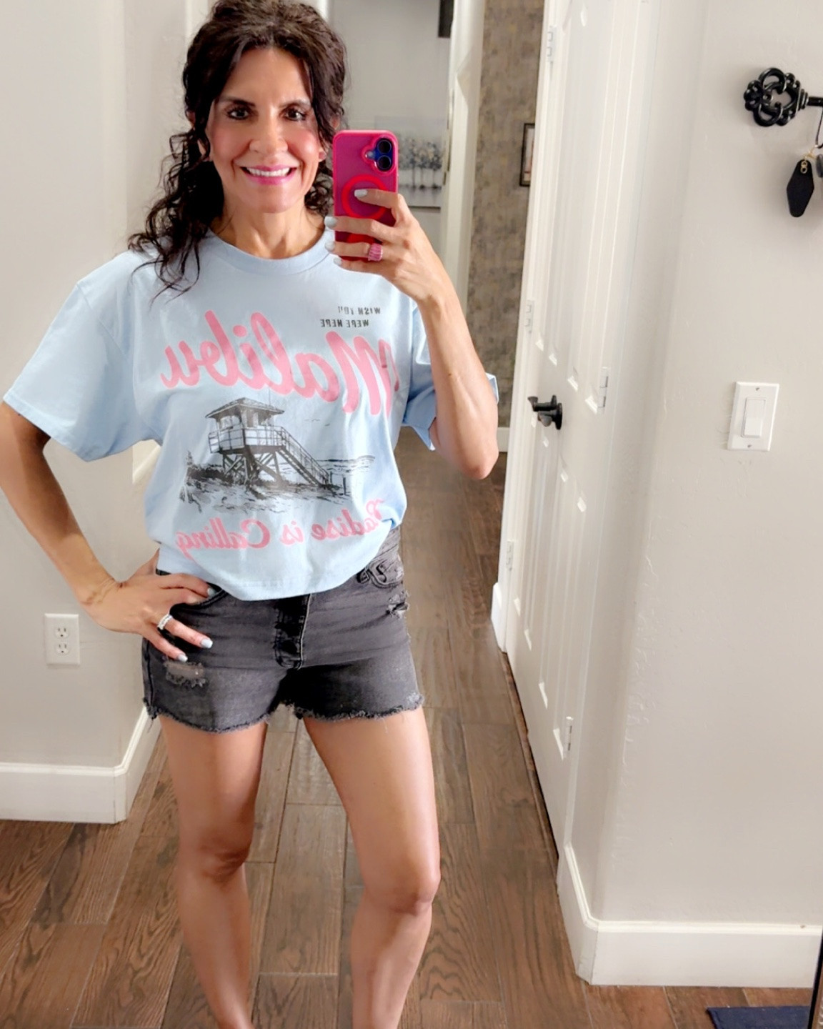 Cute, casual and still put together 💕 This graphic tee and denim shorts combo is exactly what I reach for when I want to be comfy without looking like I gave up 😂 Add sneakers and you’re out the door! Perfect for these “still feels like hell/summer” Arizona days. 😁☀️

I got my tee at Marshall’s and is sold out but linked a similar one on LTK 🛍️

#LTKootd #LTKOver40 #LTKSaleAlert