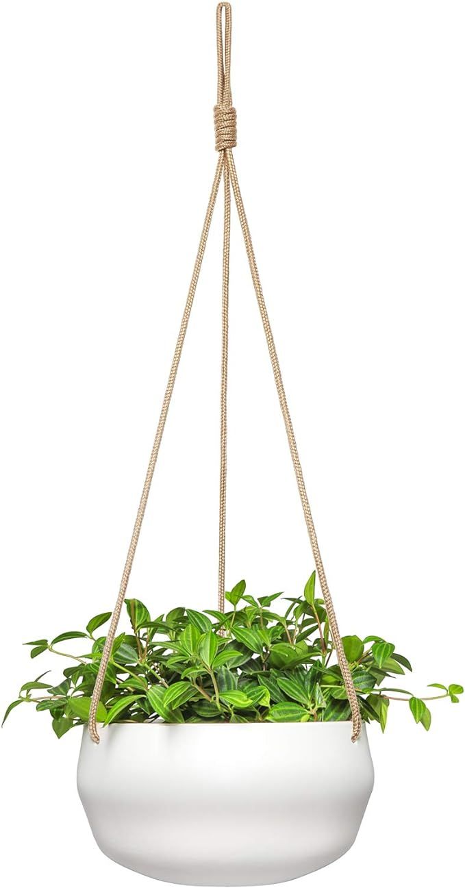 Mkono 8 Inch Ceramic Hanging Planter for Indoor Plants Modern Outdoor Porcelain Hanging Plant Hol... | Amazon (US)