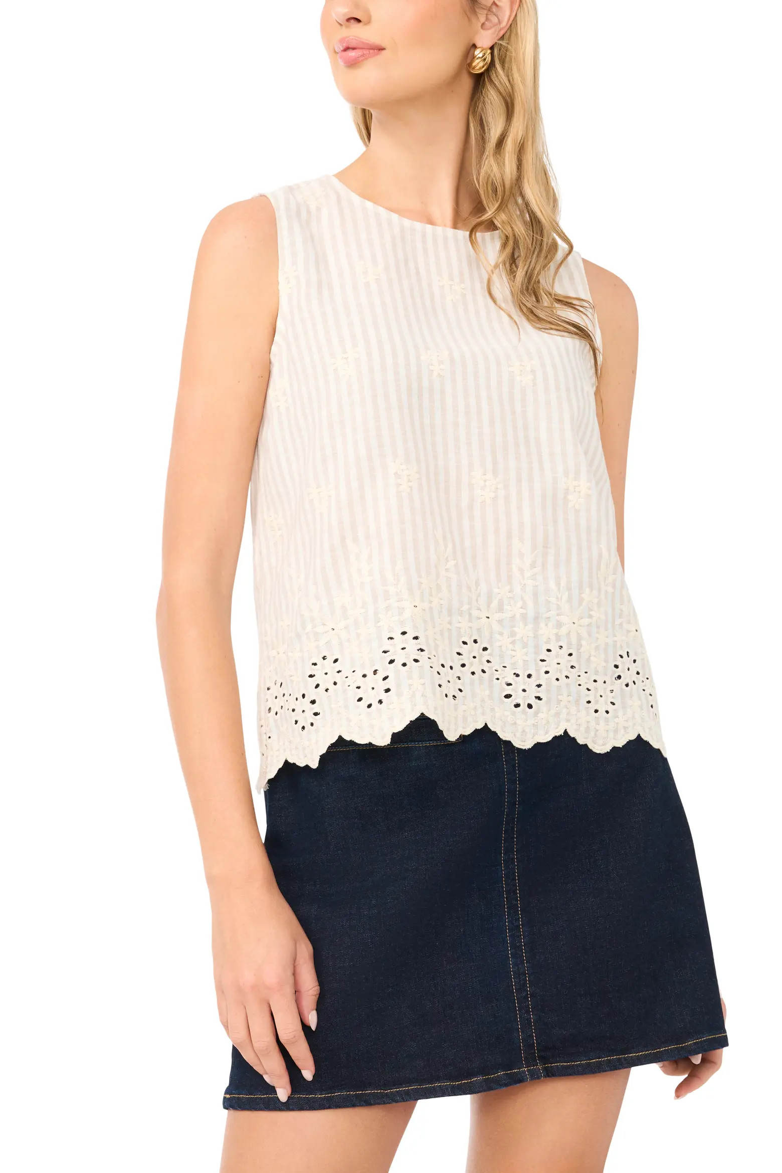 Embroidered Eyelet Sleeveless Top (Women) | Nordstrom | Nordstrom