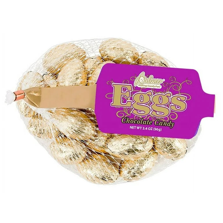 R M Palmer Mesh Gold Chocolate flavored Eggs  3.4 oz | Walmart (US)