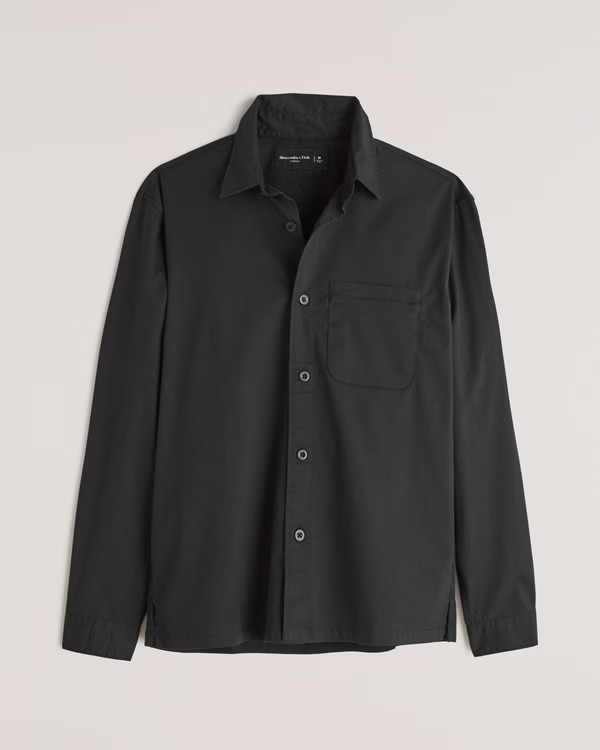 Technical Twill Shirt Jacket | Abercrombie & Fitch (US)