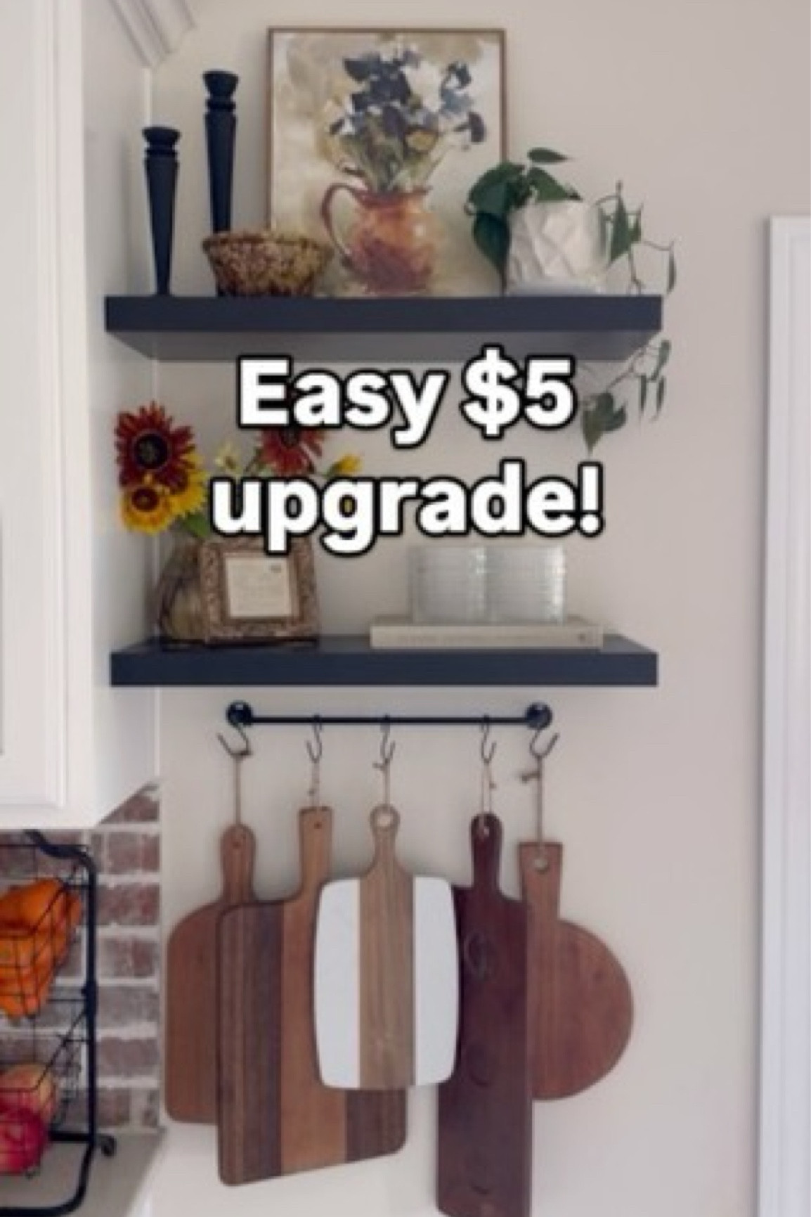 I’ve always wanted some gallery rails for these shelves. The ones I wanted were not a huge expense, but enough to make me lower the priority level.

And when I came across the supplies on sale to DIY them I had to give it a shot! I spent $5 on supplies (not including spray paint I already had!) 

No they’re not as high end looking as the real thing, but I think they’re good enough in the meantime! 

#diyhomedecor #diyhome #diyhomeprojects #floatingshelves #easydiy