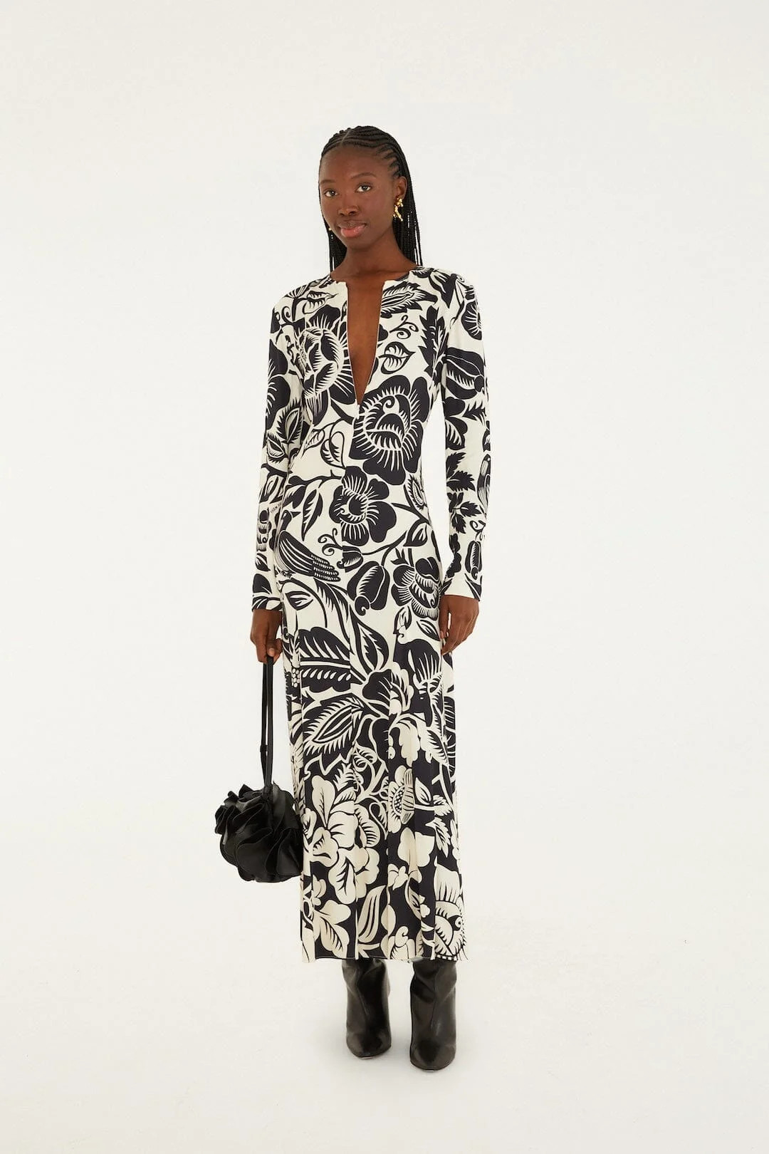 Off-White Cashews And Birds Lenzing\ufffd Ecovero\ufffd Viscose Maxi Dress | FARM Rio | FarmRio (US)