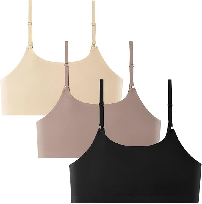 3PCS Cami Bras Unpadded Seamless Bralette Smooth Everyday Basic Sleeping Bra Sports Bra for Women... | Amazon (US)