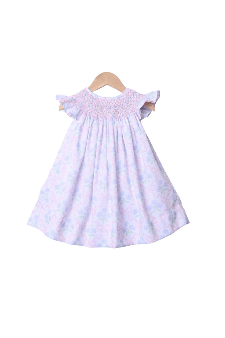 Smocked Heirloom Hydrangea Bow Dress | The Smocked Flamingo