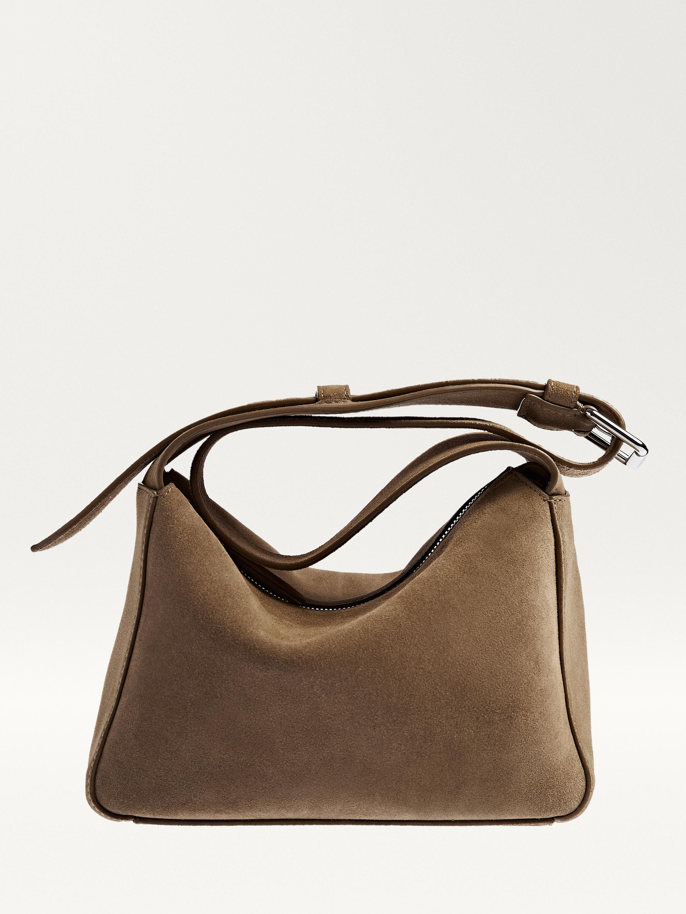 Split leather mini leather crossbody bag | Massimo Dutti US
