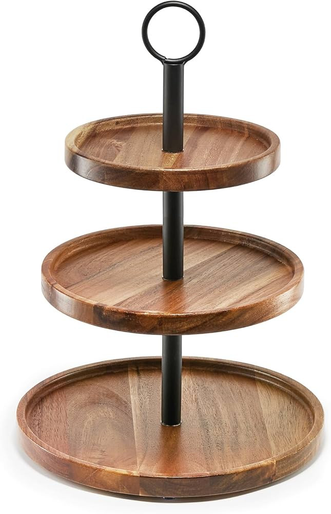 3 Tier Cupcake Stand, Farmhouse Rustic Tiered Serving Tray,3 Tier Serving Tray for Farmhouse Kitc... | Amazon (US)