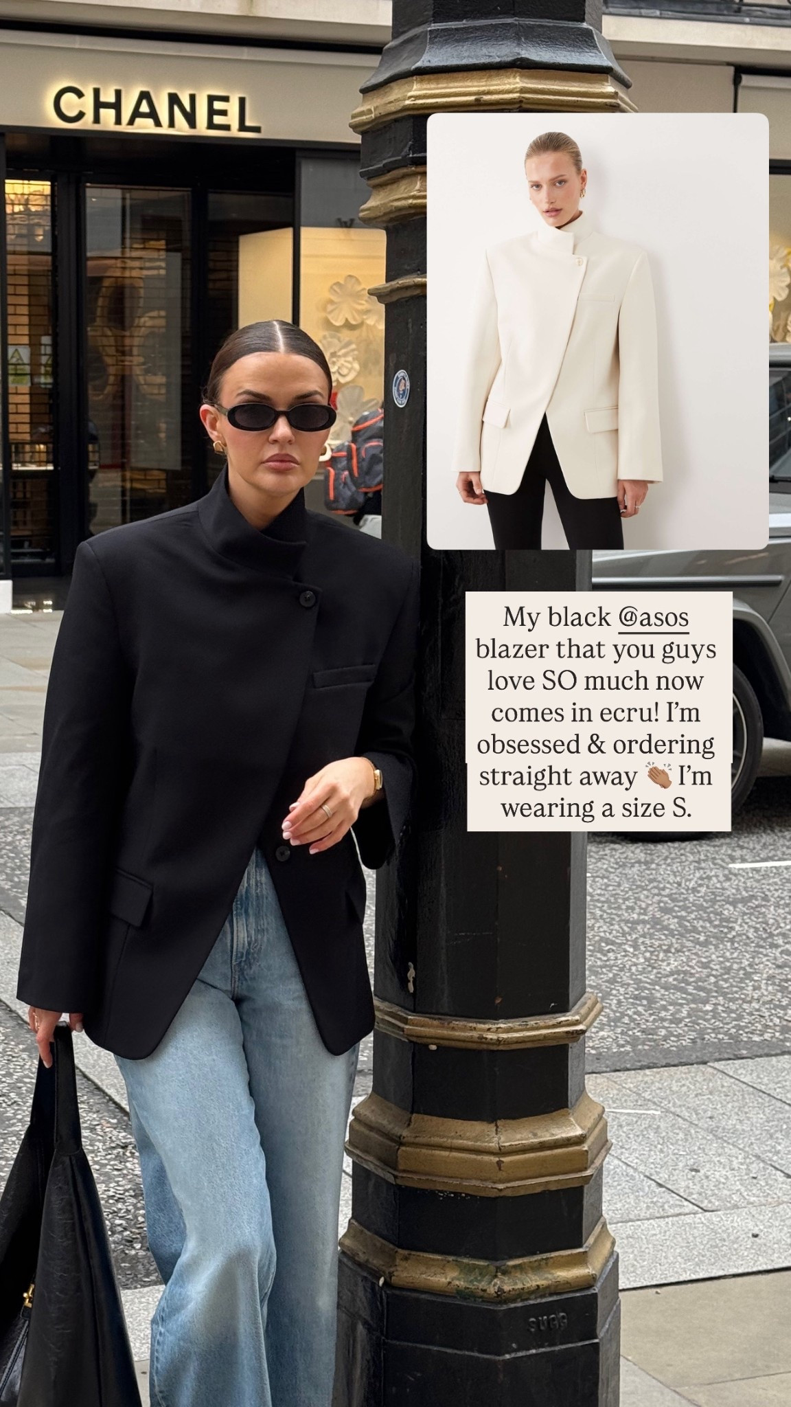 My black asos funnel neck blazer is now available in ecru! Incredible quality, £65 and I’m wearing a size S

#LTKspring #LTKstyletip #LTKuk