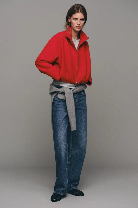STAND-UP COLLAR BOMBER JACKET | Zara US