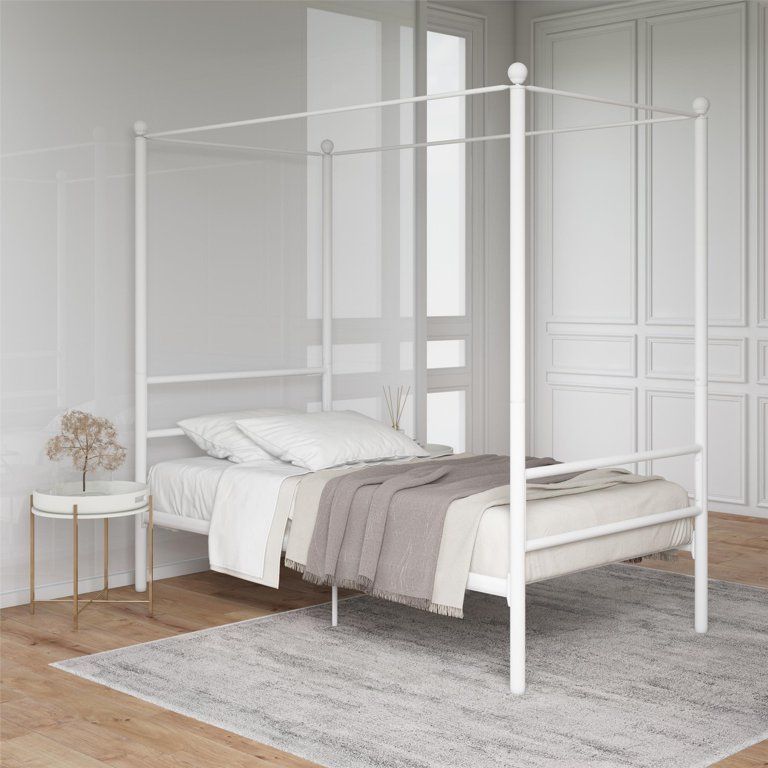 Mainstays Metal Canopy Bed, Twin, White | Walmart (US)