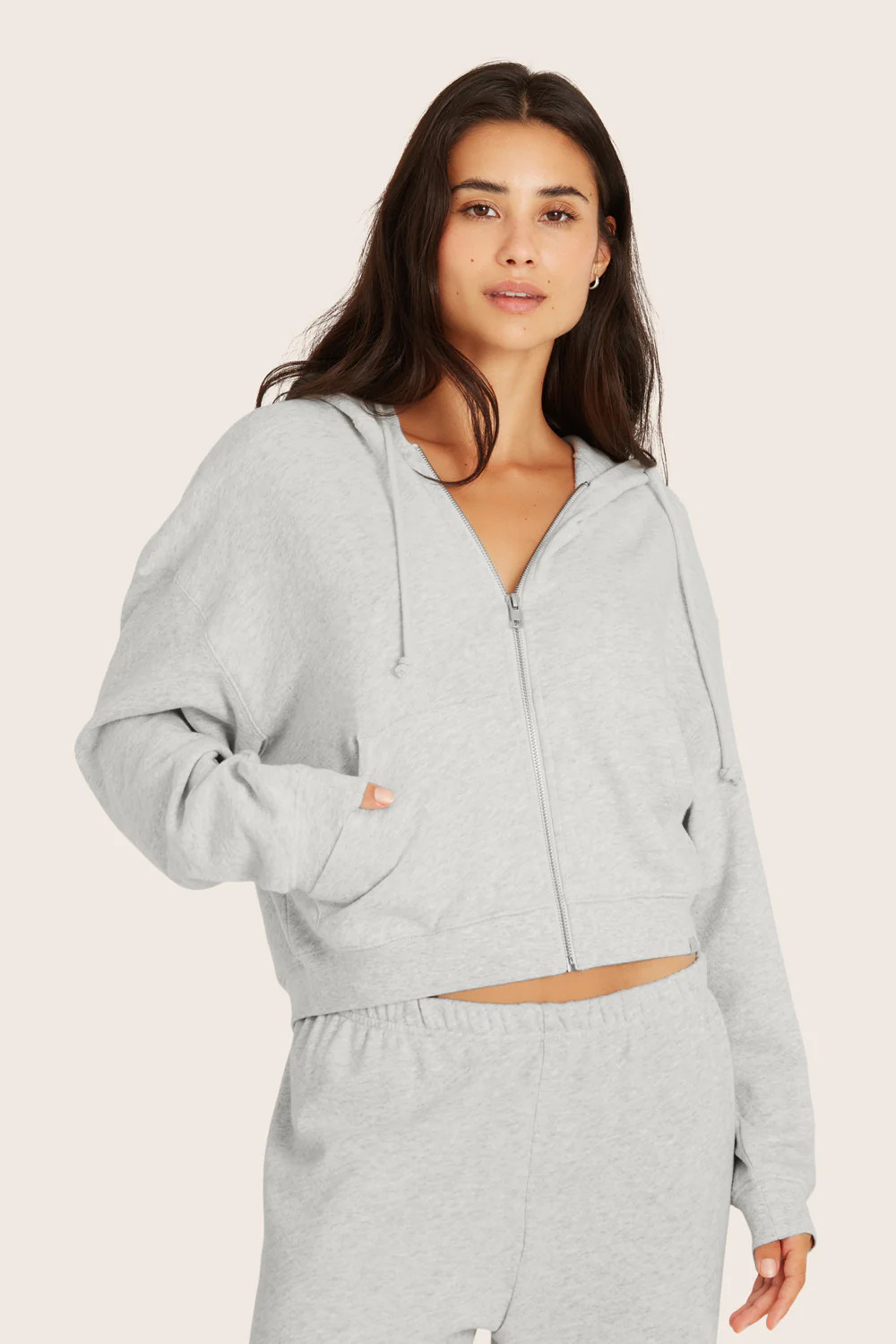 LIGHTWEIGHT SWEATS CLASSIC ZIP HOODIE - HEATHER GREY | SET Active