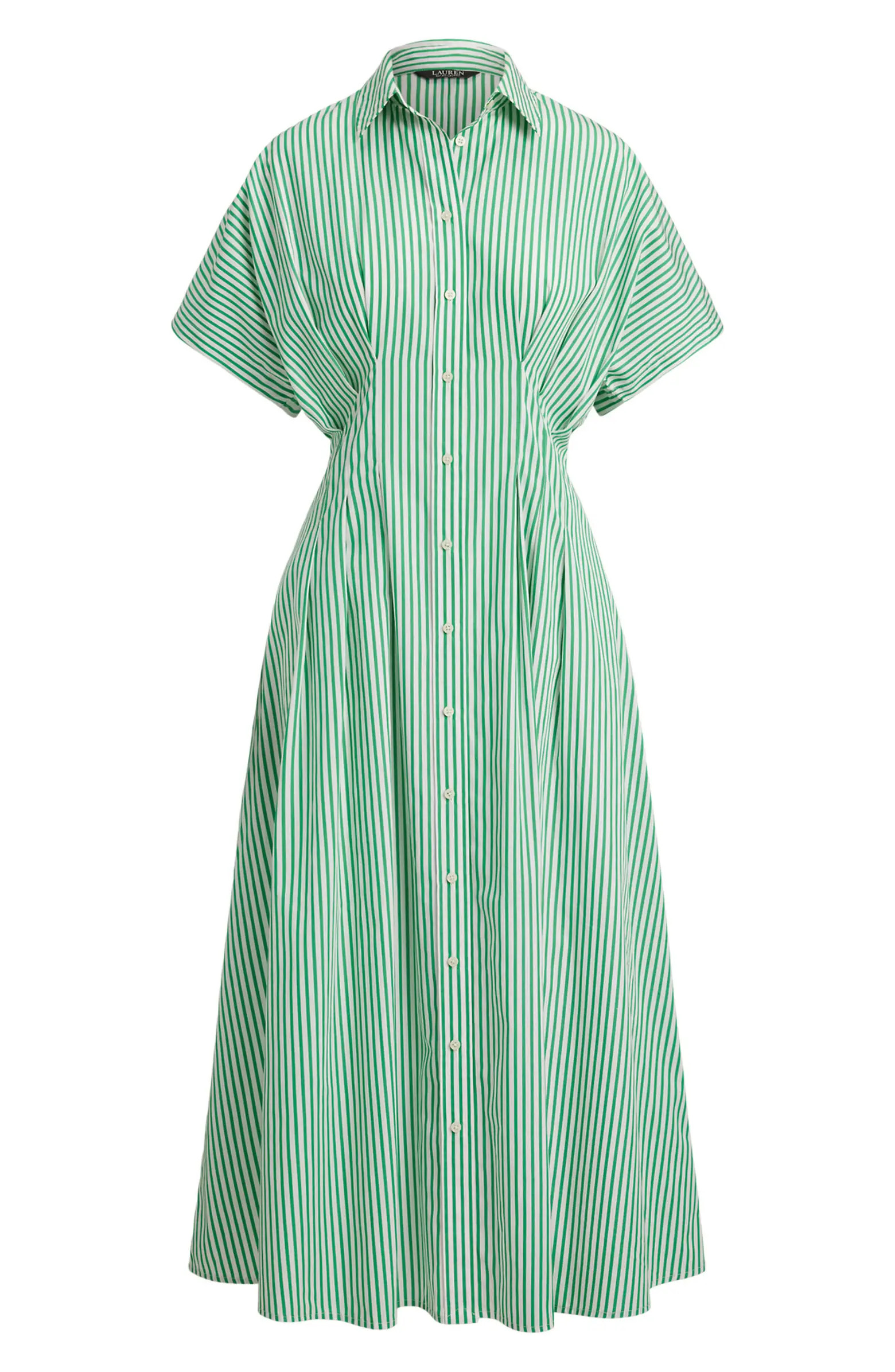 Stripe Cotton Midi Shirtdress | Nordstrom