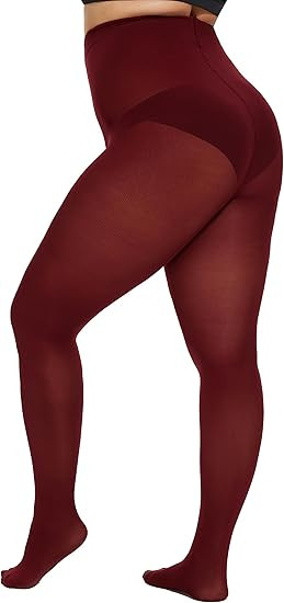 CozyWow Plus Size Tights for Women 80D Soft Solid Color Semi Opaque Pantyhose High Waist 1X 2X 3X... | Amazon (US)