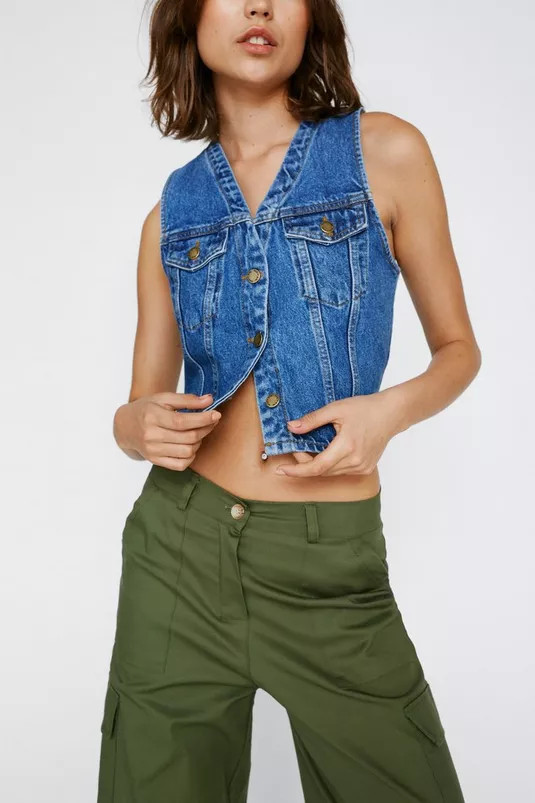 Seam Detail Denim Waistcoat | Nasty Gal (US)