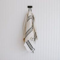 Jordan Three Stripe Turkish Cotton + Bamboo Hand Towel | Kitchen Fringed Tea Absorbent Dish Bathroom | Etsy (US)