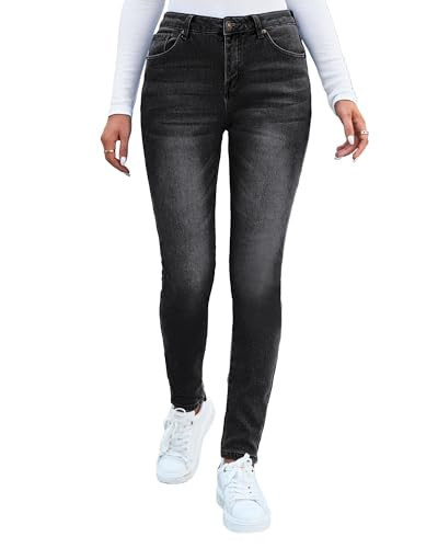 GRAPENT High Waisted Black Jeans for Women Skinny Black Jeans Women Black Jeans Women High Waisted Black High Waisted Pants Color Faded Black Size XL X-Large Size 16 Size 18 | Amazon (US)