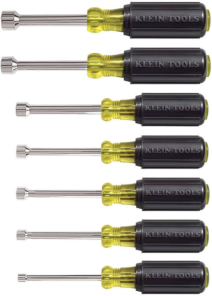 Klein Tools 631 Tool Set, Made in USA, Nut Driver Set w/Hex Nut Sizes 3/16, 1/4, 5/16, 11/32, 3/8... | Amazon (US)