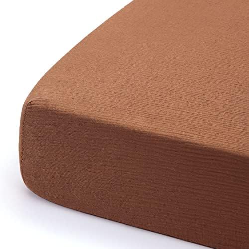 GRSSDER Soft Muslin Crib Sheet 1 Pack, 100% Cotton Crib Sheets for Boys and Girls, Fit Standard Crib | Amazon (US)
