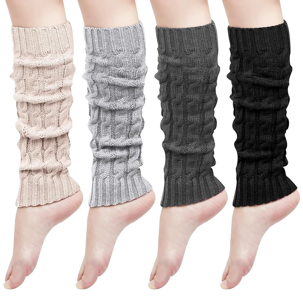Womens Leg Warmers Winter Warm Knit Long Boot Socks Slouch Knee High 80s for Party | Amazon (US)