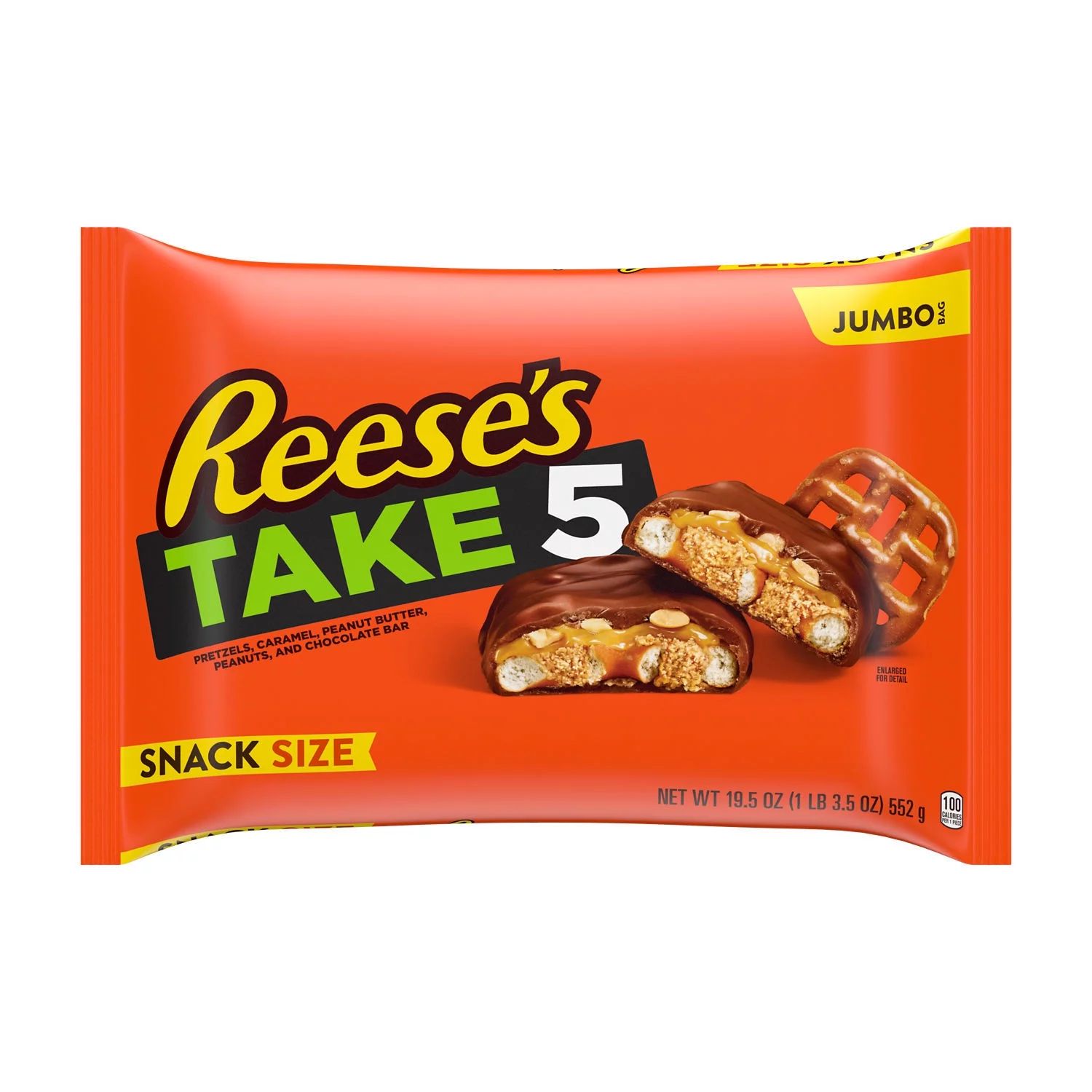 Reese's Take 5 Pretzel, Peanut and Chocolate Snack Size Candy, Jumbo Bag 19.5 oz - Walmart.com | Walmart (US)