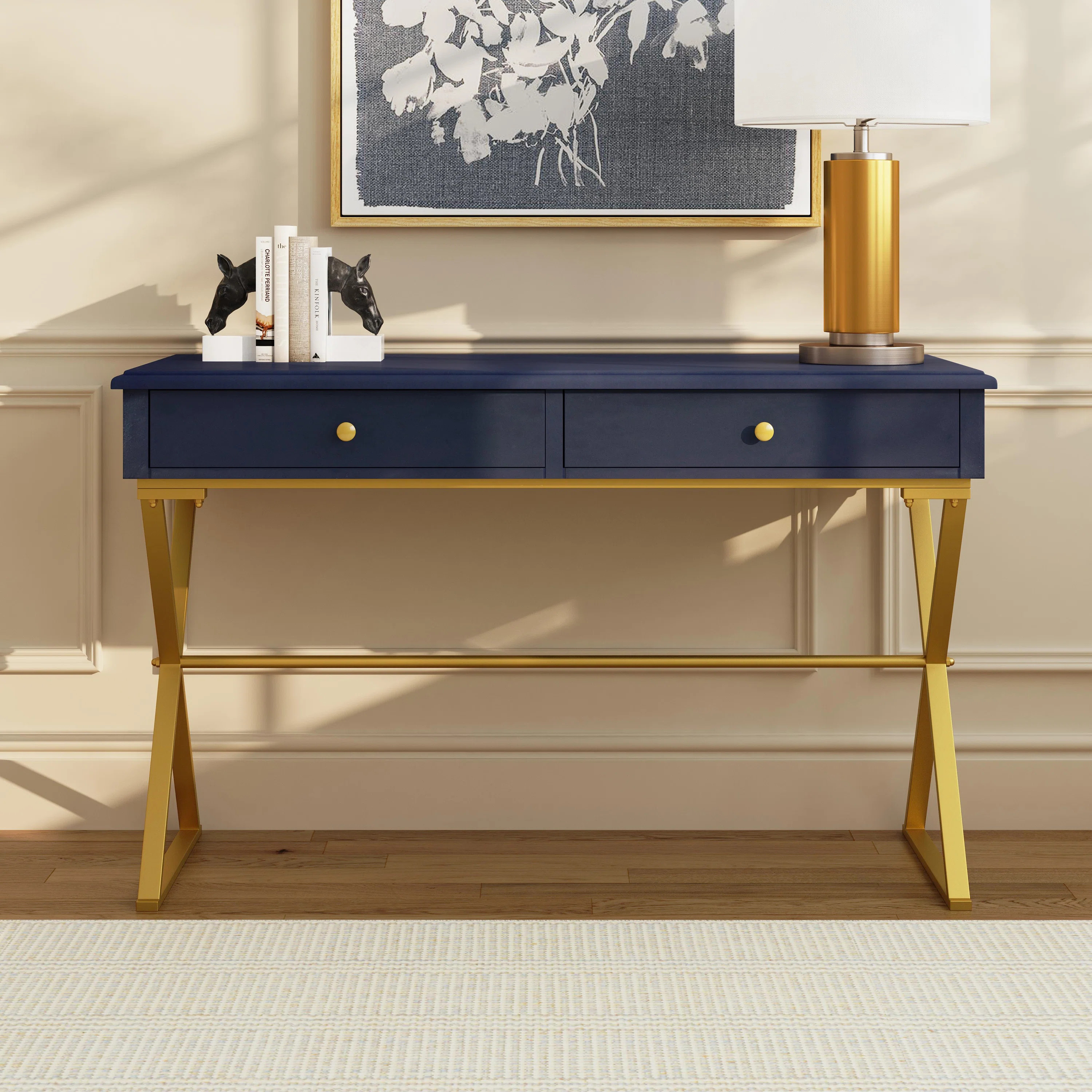 Abbeville 47.5" Desk with Two Storage Drawers | Wayfair North America