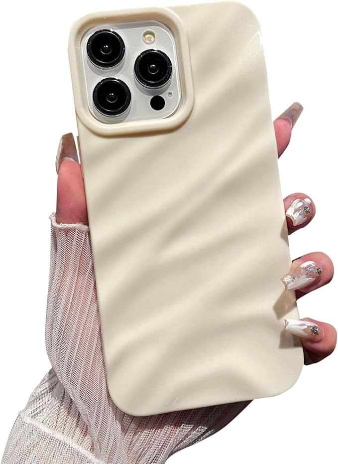 for iPhone 15 Pro Max Case Curly Wavy Water Ripple Pattern Shape, Aesthetic Cute Wave Glossy Prot... | Amazon (US)