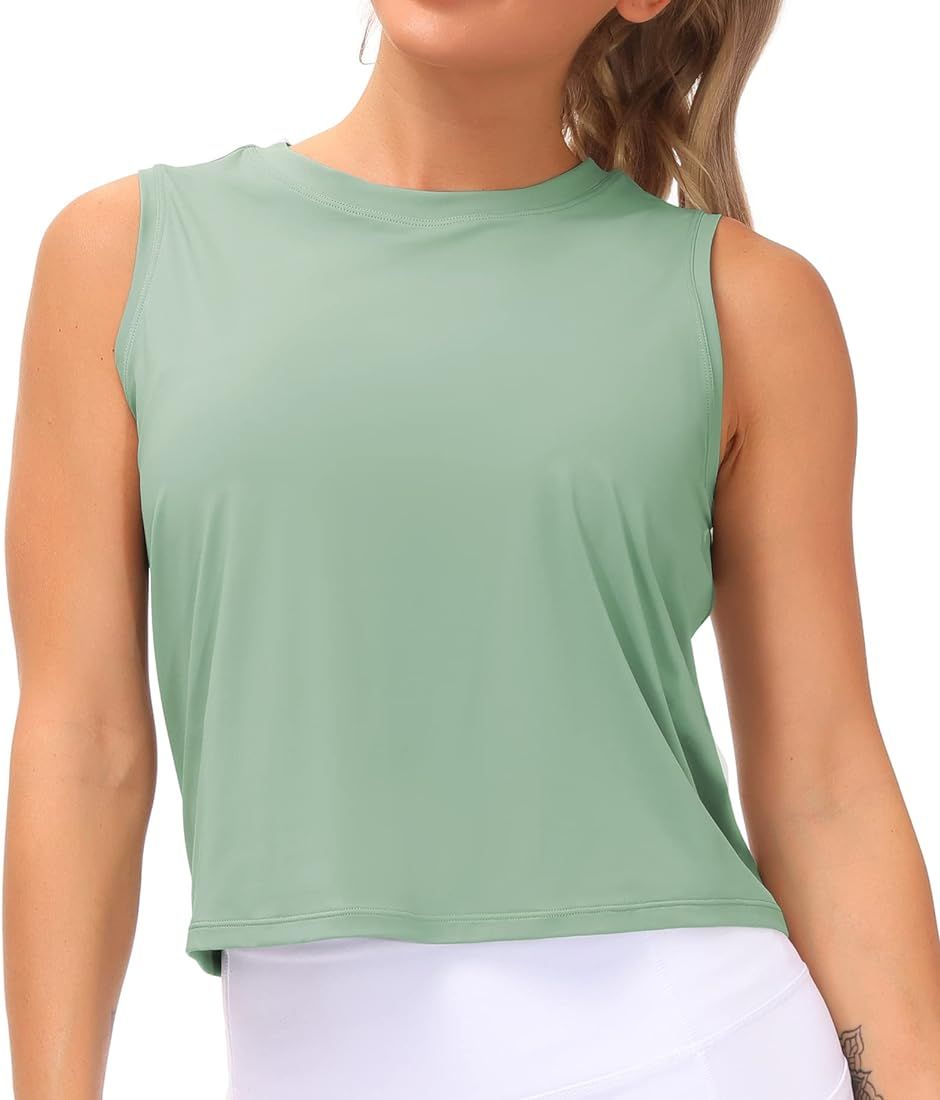 THE GYM PEOPLE Women's Workout Tops in Ice Silk Quick Dry Sleeveless | Amazon (US)