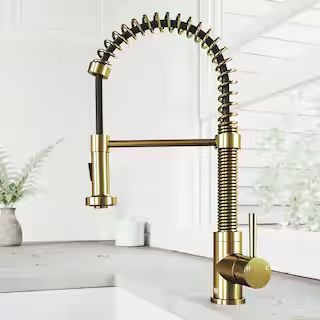 VIGO Edison Single-Handle Pull-Down Sprayer Kitchen Faucet in Matte Gold VG02001MG - The Home Dep... | The Home Depot
