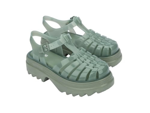 Melissa Possession Platform II Jelly Sandals for Women – Classic Fisherman-Style Chunky Platform with Adjustable Ankle Strap, Lightweight EVA Sole, and Non-Slip Traction, Green, 7 | Amazon (US)
